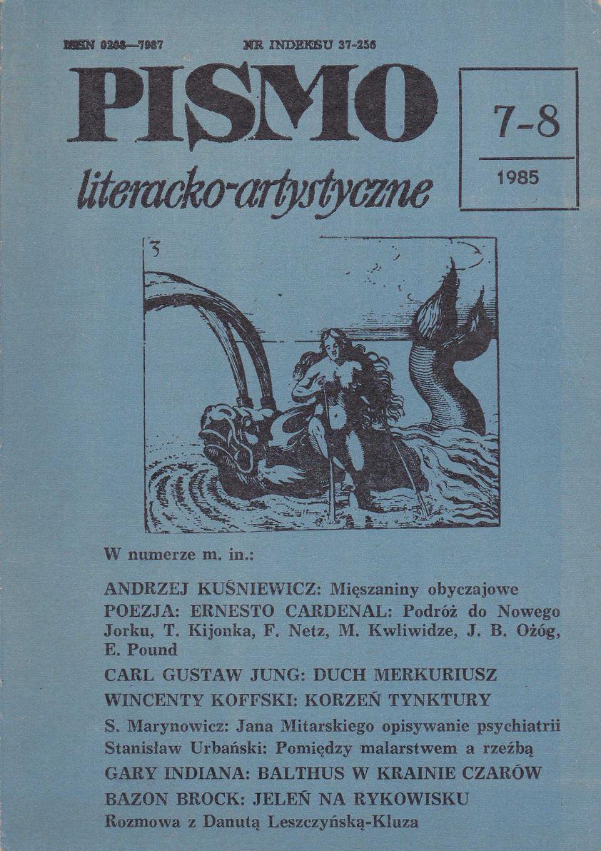 PISMO, Bild: literacko-artystyczne. Rok IV, Nr. 7-8 (1985)..