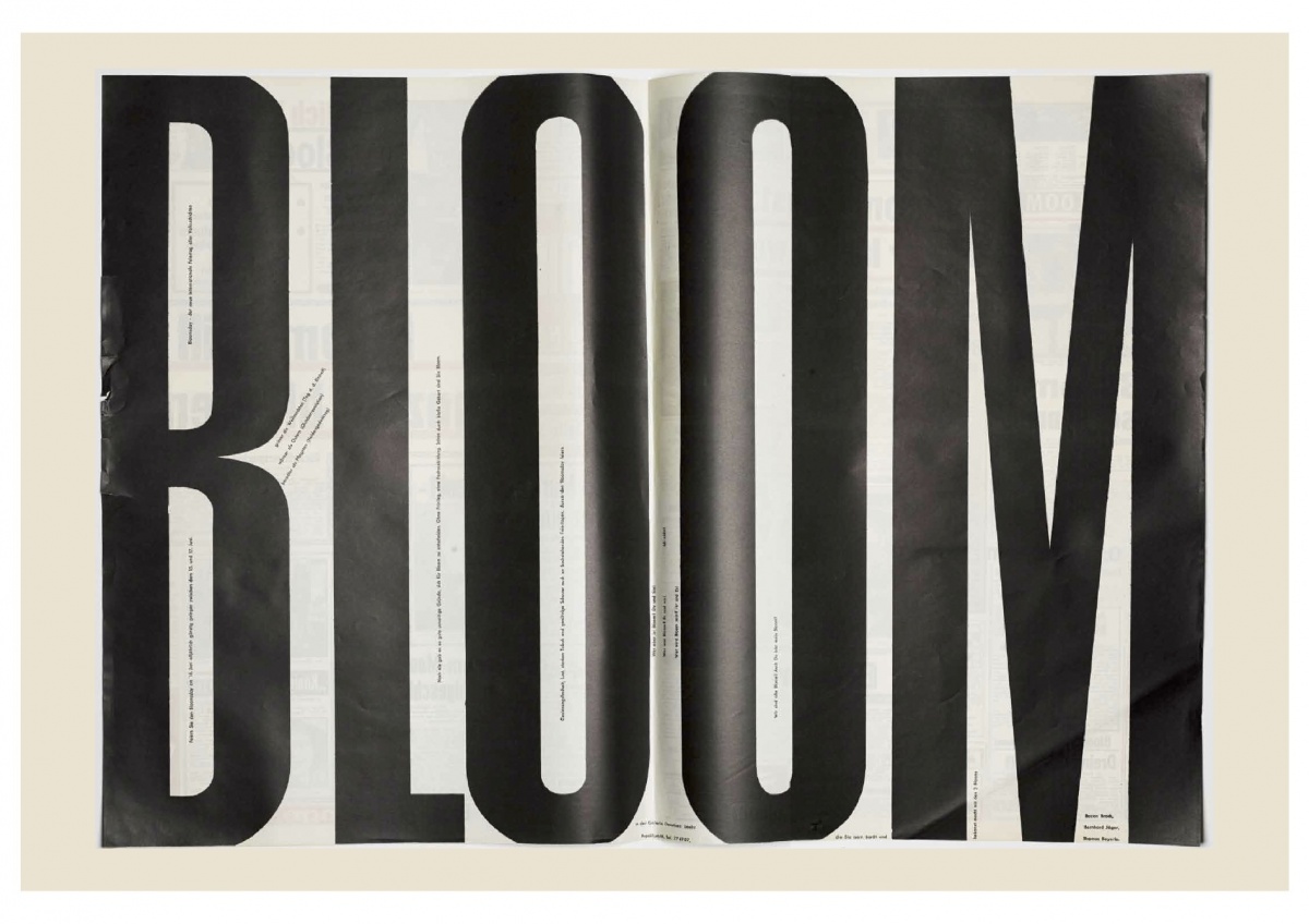 Bloomzeitung, Bild: Bazon Brock: Theoreme. Köln 2017, S. 258/259.