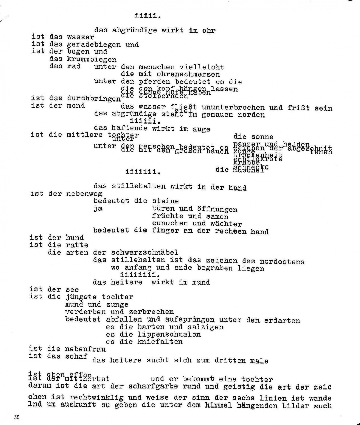 an meine Großväter, die chinesisch sprachen, S.30 movens, Bild: Publikation movens. Dokumente und Analysen zur Dichtung, bildenden Kunst, Musik, Architektur, 1960.