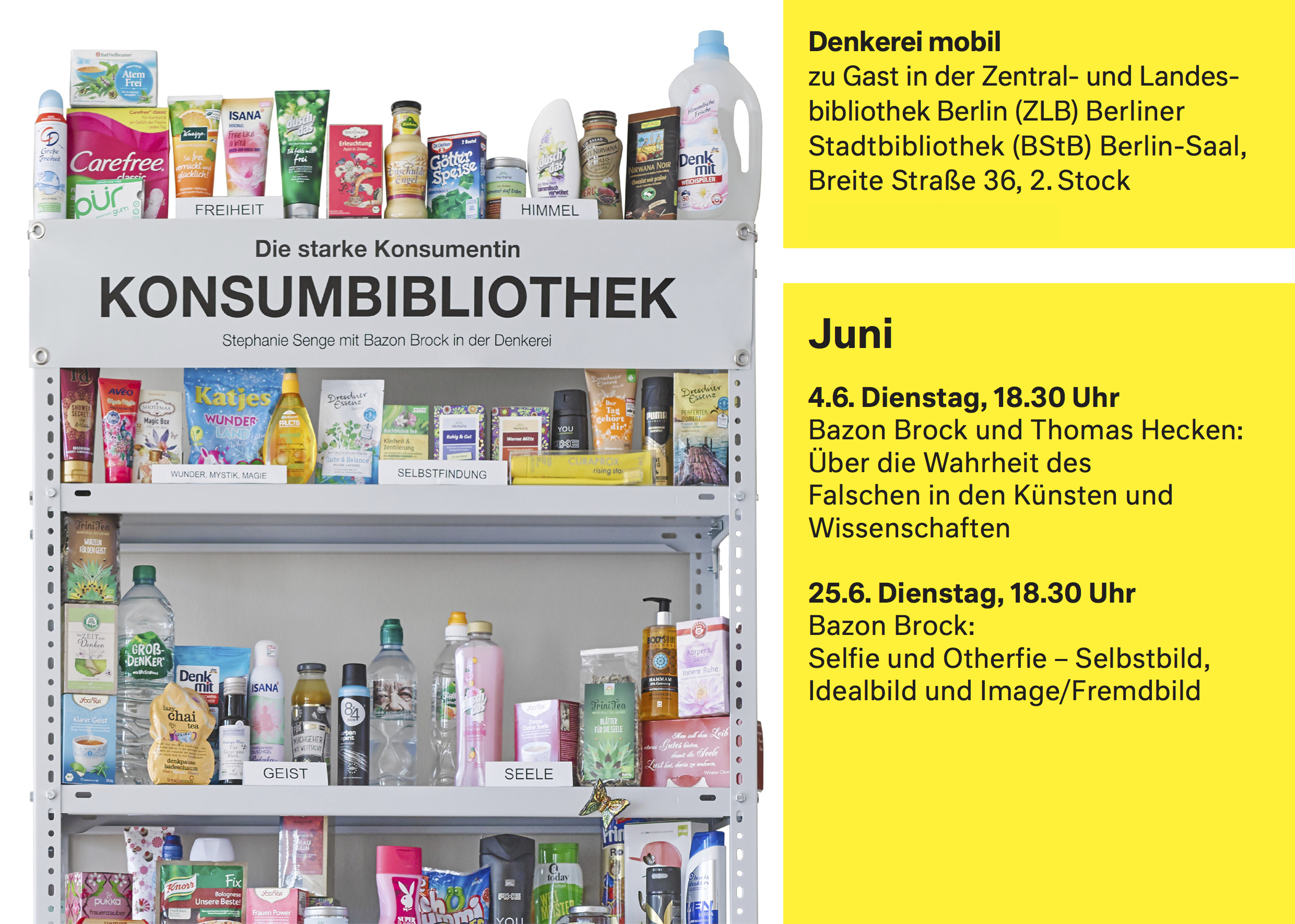 Denkerei mobil in der ZLB Berlin, Bild: Juni 2019. Foto + Gestaltung: QART.
