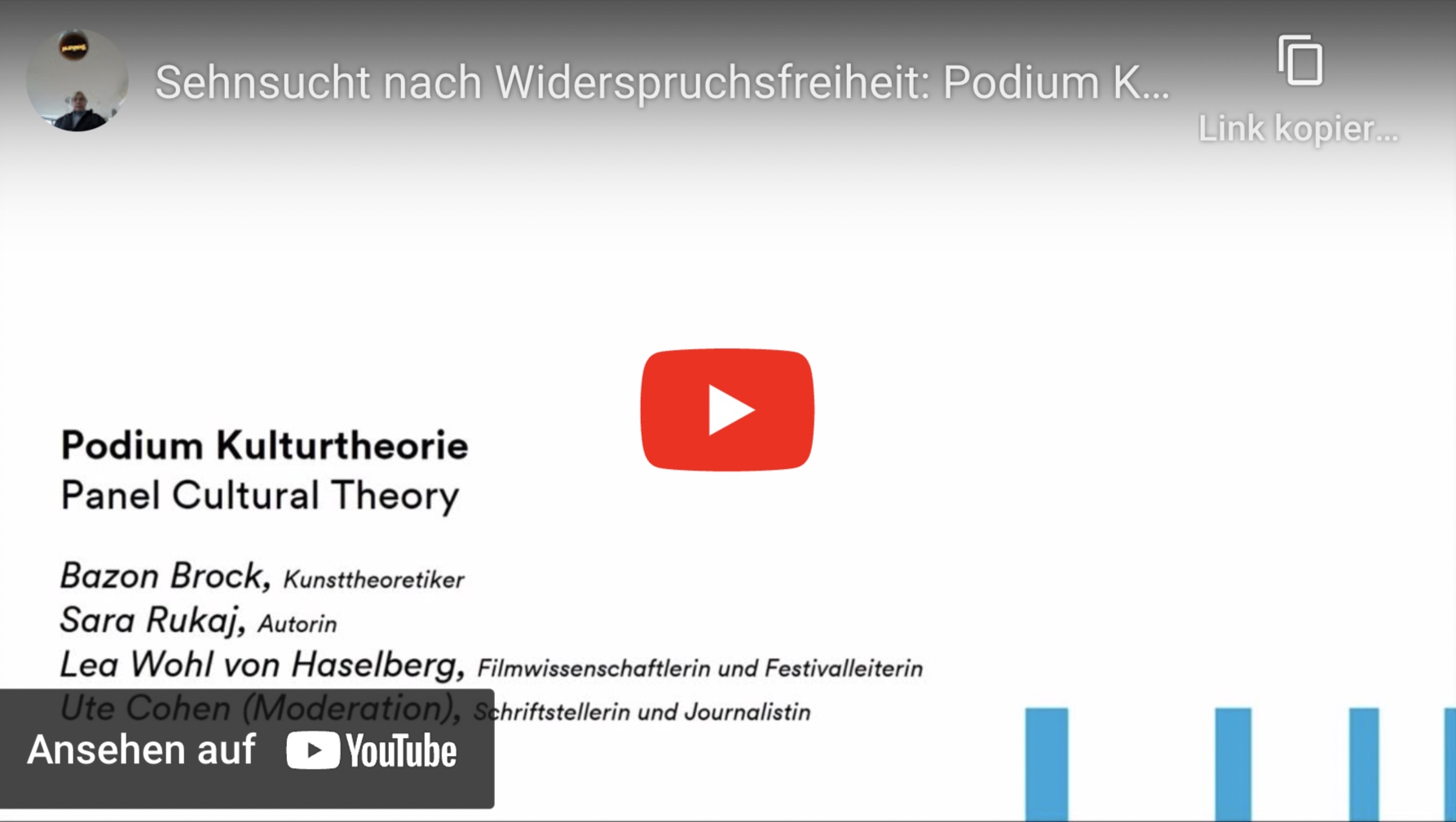 Sehnsucht nach Widerspruchsfreiheit: Podium Kulturtheorie